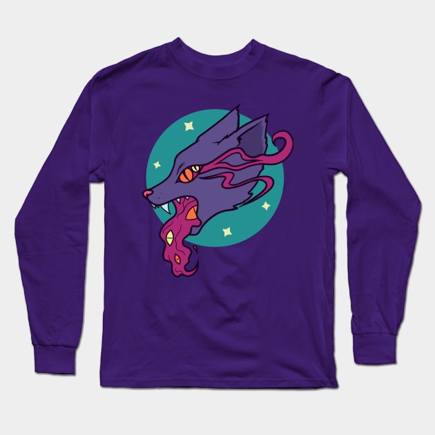 Ghost Demon Wolf Long Sleeve T-Shirt by Purplehate